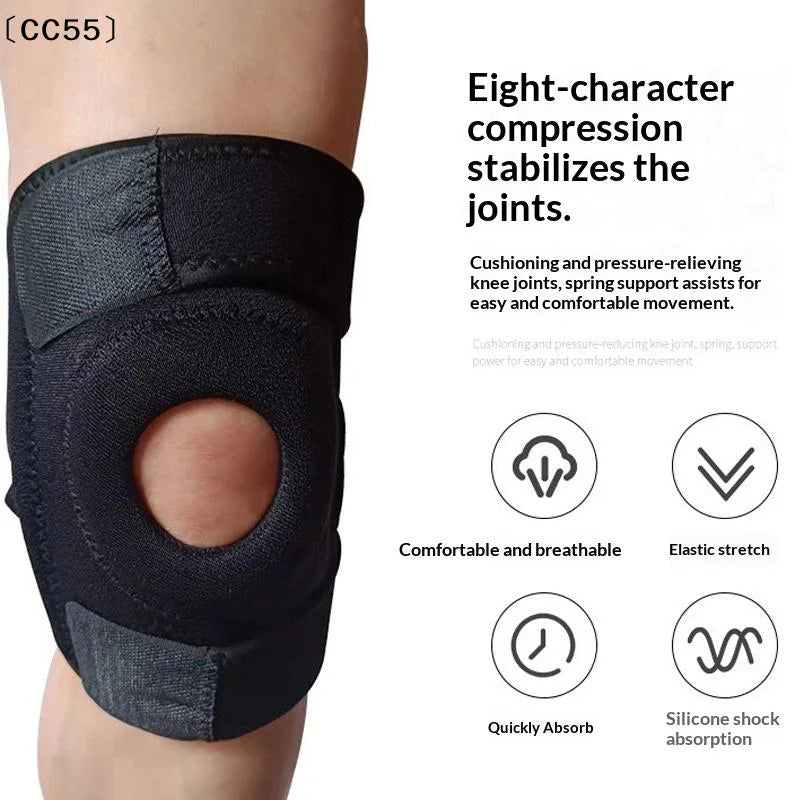 Adjustable Knee Brace with Spring Support – Sports Knee Sleeve Knee Brace Qst