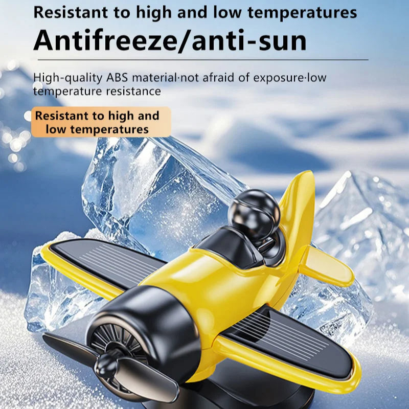 Solar Rotating Airplane Car Dashboard Ornament 360° Spin Car Dashboard Ornament Qst