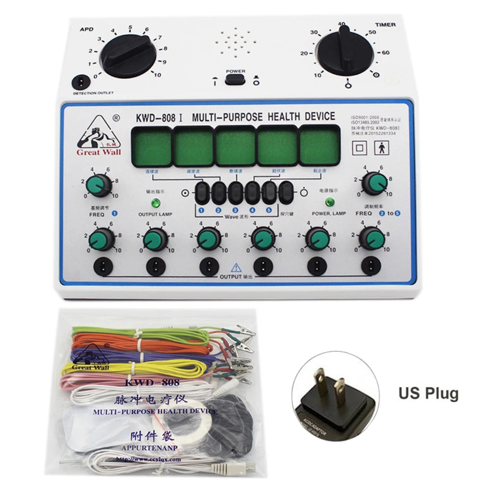 KWD808-I Electric Acupuncture Stimulator 6 Channel Massager Electric Acupuncture Stimulator Qst 110V US Plug