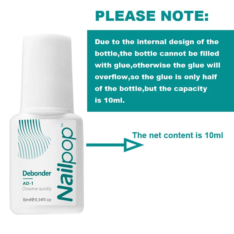 Nailpop Nail Glue Debonder – False Nail & Rhinestone Remover 2pc Nail Glue Debonder Qme