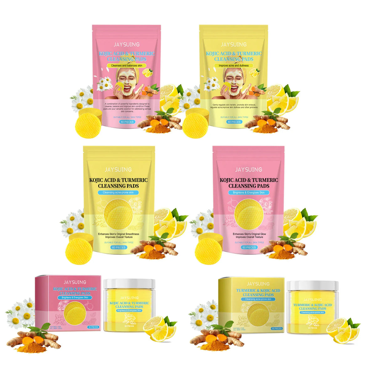 Turmeric Exfoliating Facial Pads – Cleanse & Brighten Skin Exfoliating Facial Pads Qst