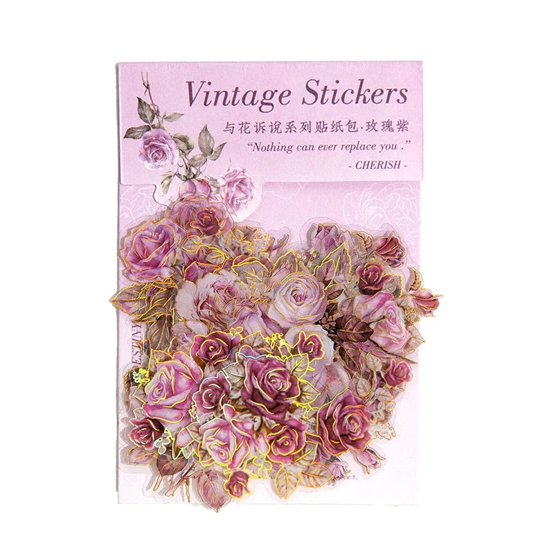 Aesthetic Plant & Flower PET Stickers – 20pc Decorative Labels Decorative Stickers Qme