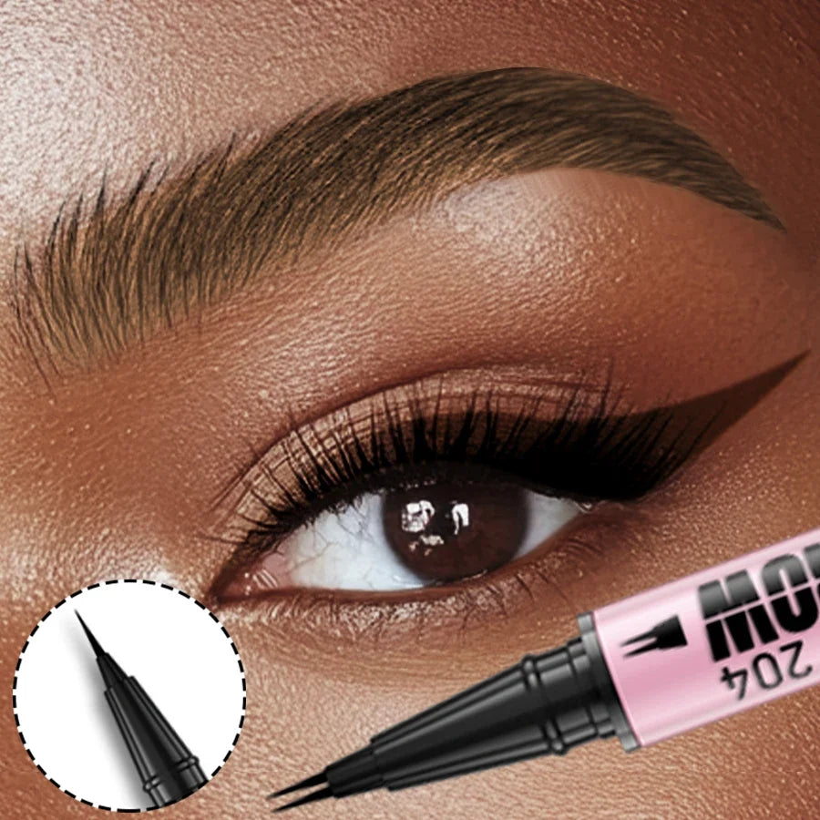 Waterproof Double-Ended Eyebrow Pen & Eyeliner – 4 Colors Eyebrow Pen & Eyeliner Qme