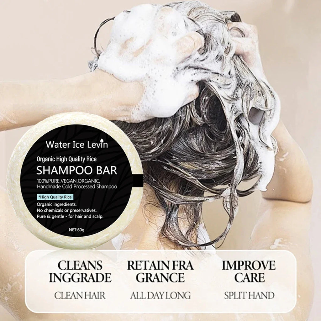 Organic Rice Shampoo Bar – Shea Butter & Coconut Oil Solid Shampoo Bar Qme