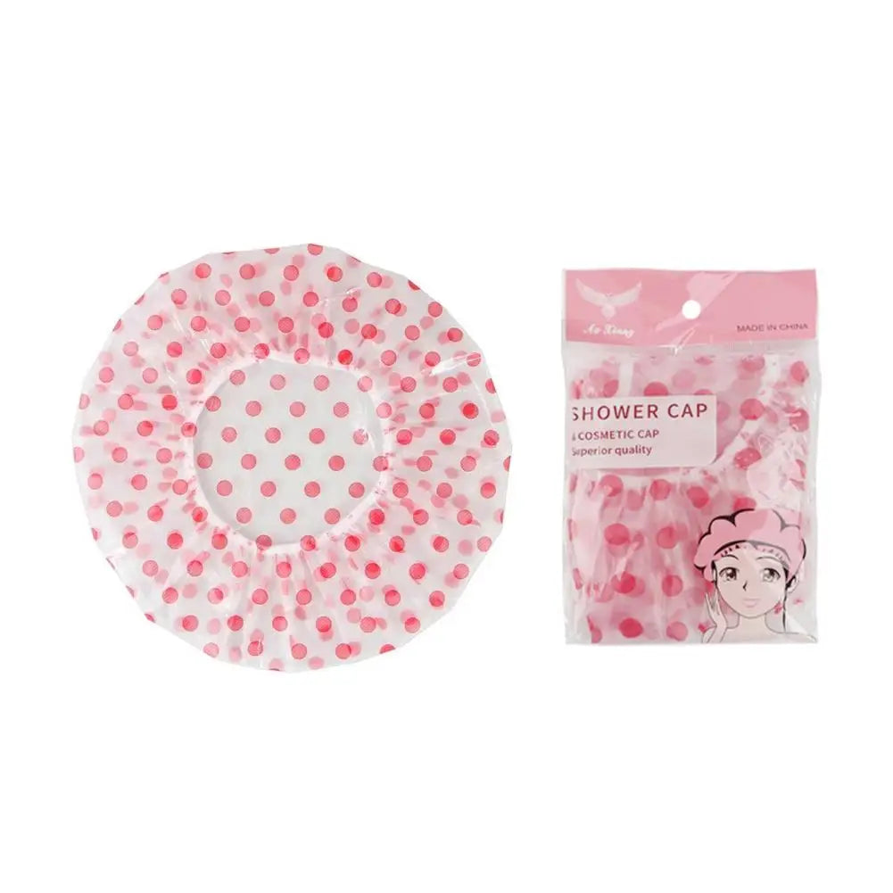Women's Reusable Waterproof Shower Cap – Elastic Bath Hair Cap Shower Cap Qme A CN