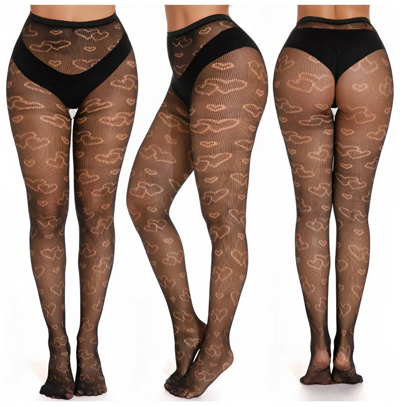 Y2K Gothic Hollow Fishnet Pantyhose | Lolita Thigh Stockings Fishnet Pantyhose Qme A10 One Size