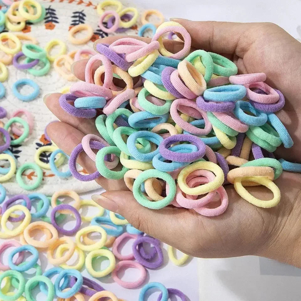 Colorful Elastic Hair Bands – Mixed Color Polyester Ties Elastic Hair Ties Qme