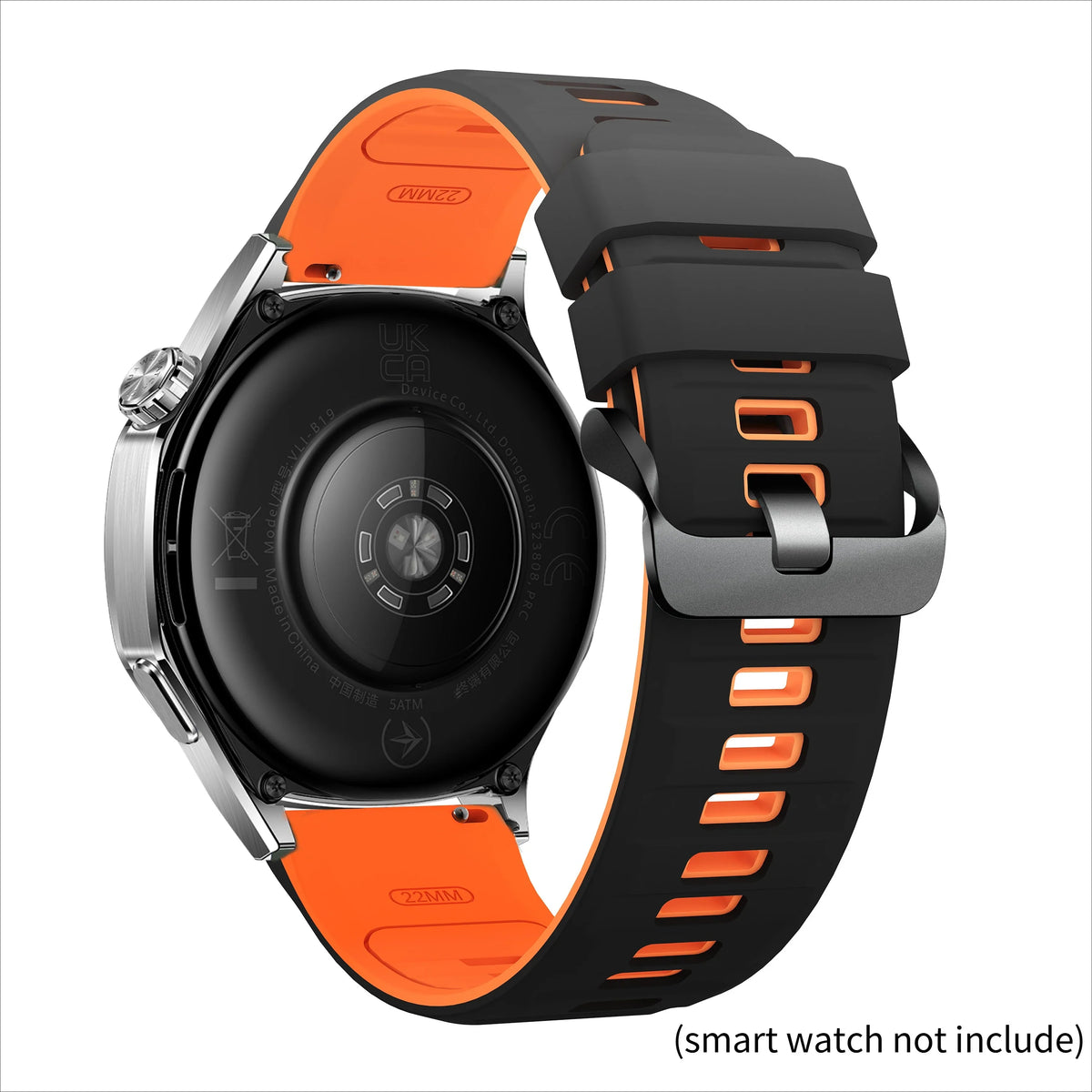 Silicone Sport Band for Huawei Watch GT6 – 22mm, 10 Colors Silicone Watch Band Qme Black Orange 22mm Universal