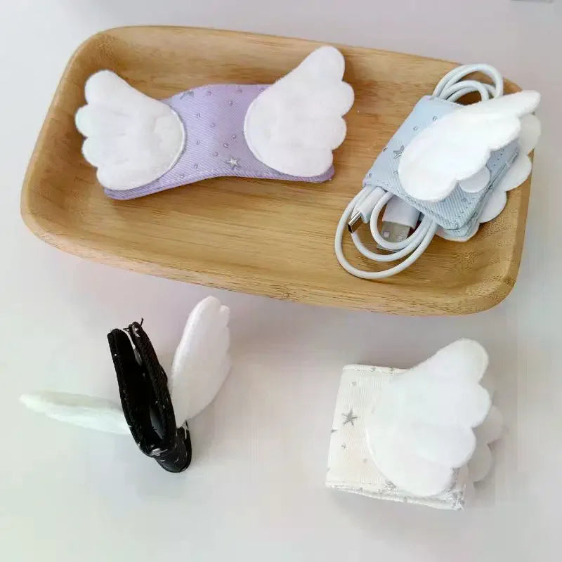 Angel Wing Cable Storage Clips – Star Print, Reusable | 5 Colors Cable Storage Clip Qme