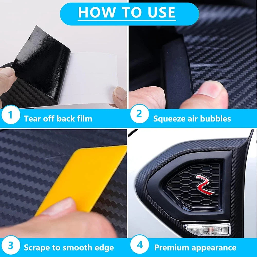 Car Door Edge Guard Tape – 3D Carbon Fiber Anti-Scratch Strip Car Door Edge Guard Qme