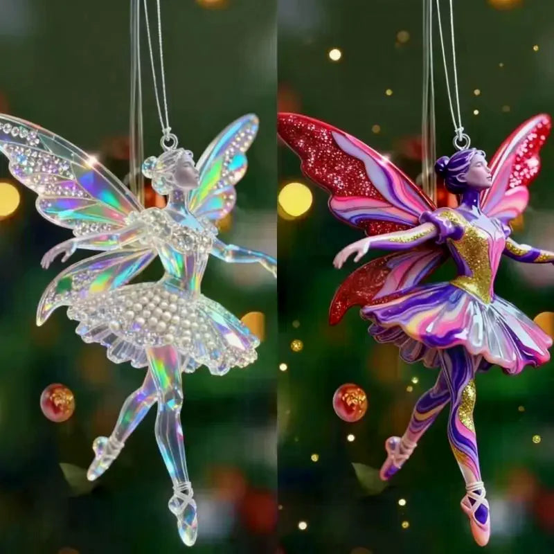 Sparkling Acrylic Ballerina Christmas Tree Pendant Ornament Christmas Ornament Qme