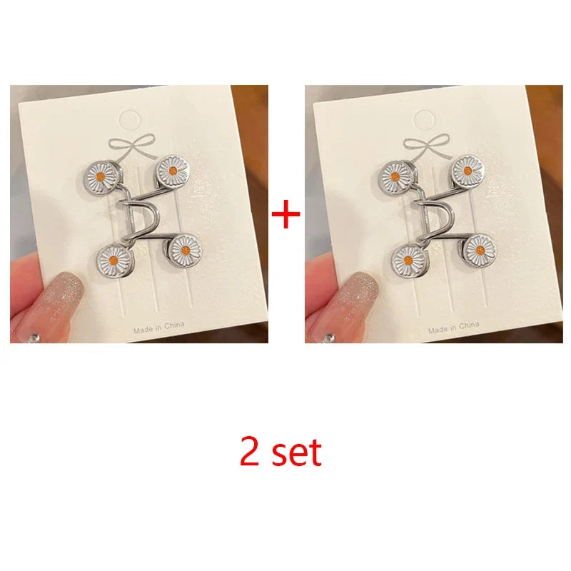 Women's Adjustable Metal Waist Clip Pin for Skirts & Jeans Waist Clip Pin Qme 2SET-O