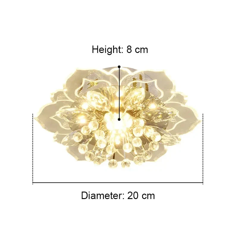 Modern LED Crystal Ceiling Chandelier – 6 Colors | Indoor Crystal LED Chandelier Qme