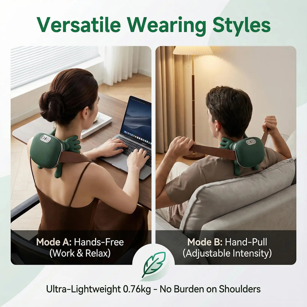 PAQIN Shiatsu Neck & Shoulder Massager – Cordless Kneading Shiatsu Neck Massager Qst