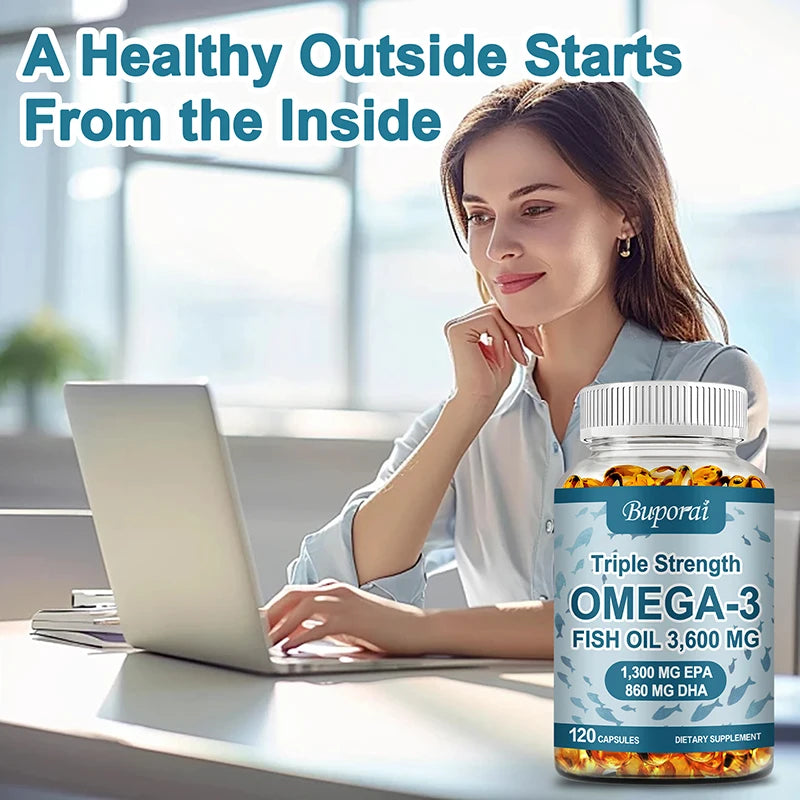 Xemenry Omega-3 Fish Oil 3600mg – EPA & DHA Capsules Omega-3 Supplement Qst