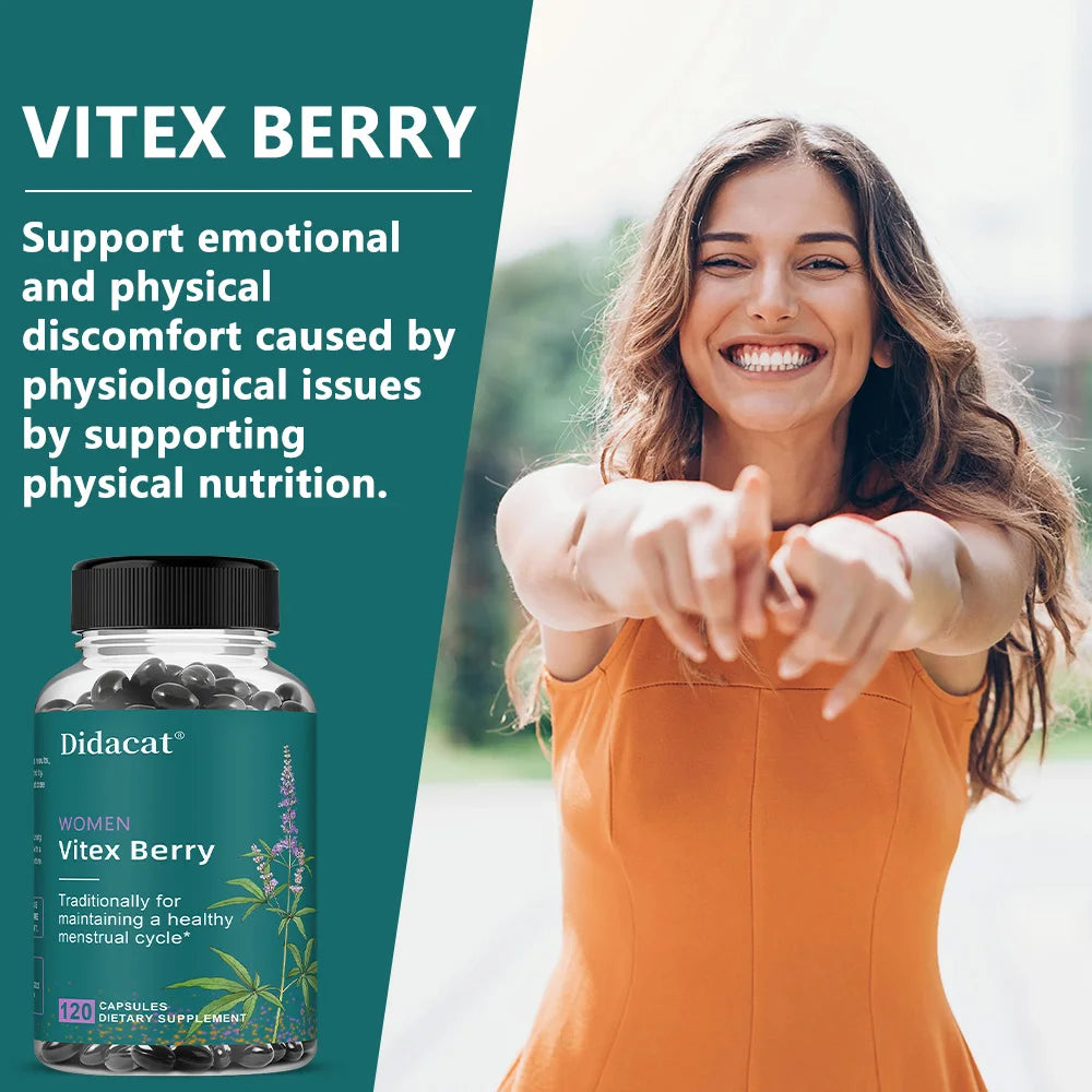 Organic Chasteberry Vitex Capsules – Women's Supplement Herbal Supplement Qst