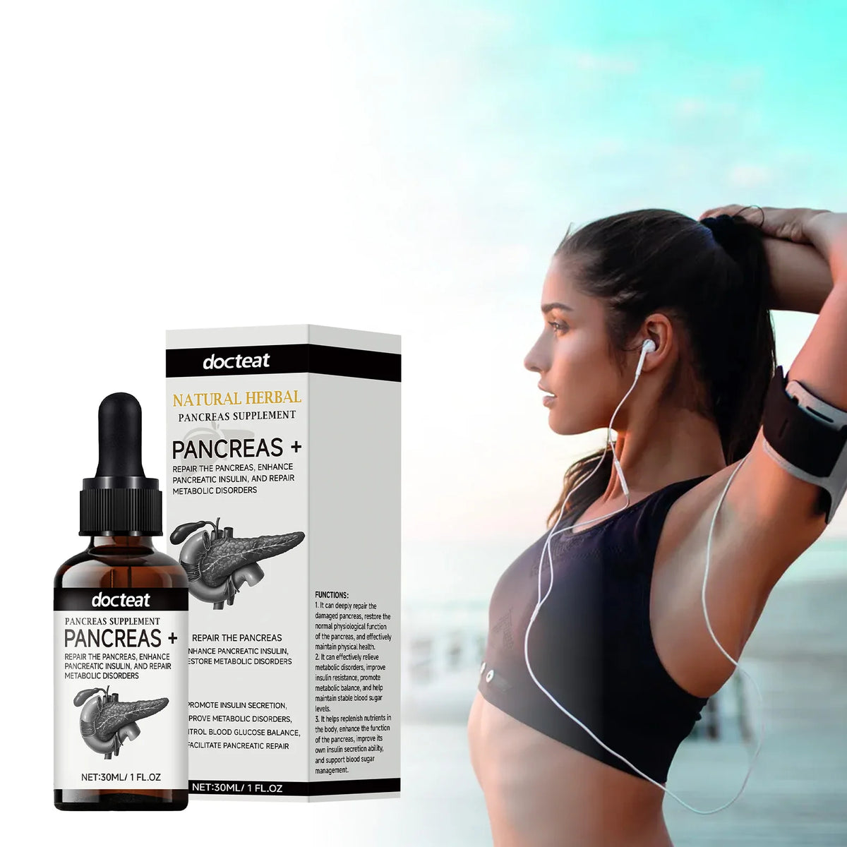 DOCTEAT Pancreas Support Supplement – Boost Vitality Daily Dietary Supplement Qst