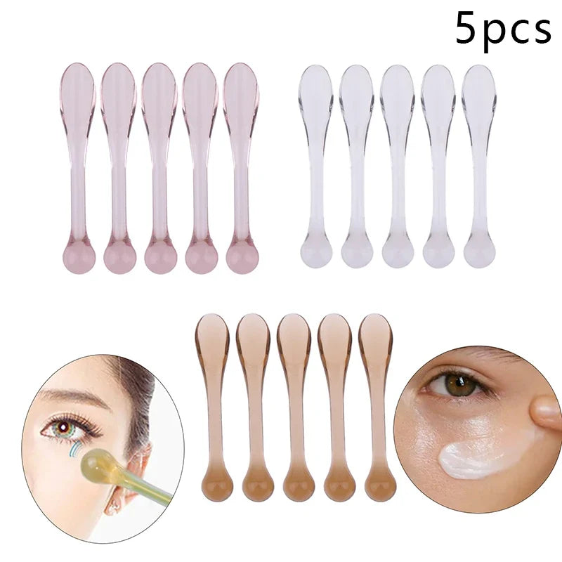 Plastic Cosmetic Spatulas – 5pc Precision Scoop Tools | Qme Cosmetic Spatula Set Qme