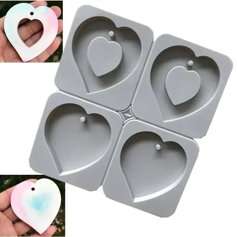 Silicone Molds for Soap, Plaster & Aromatherapy – DIY Heart Set Silicone Craft Mold Qme A