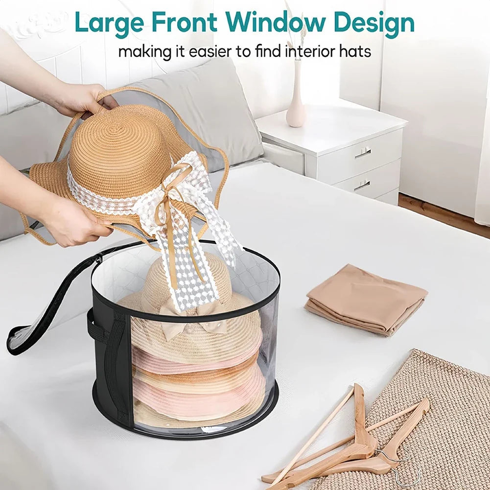 Non-Woven Fabric Hat Storage Bucket – Foldable Travel Organizer Hat Storage Organizer Qme