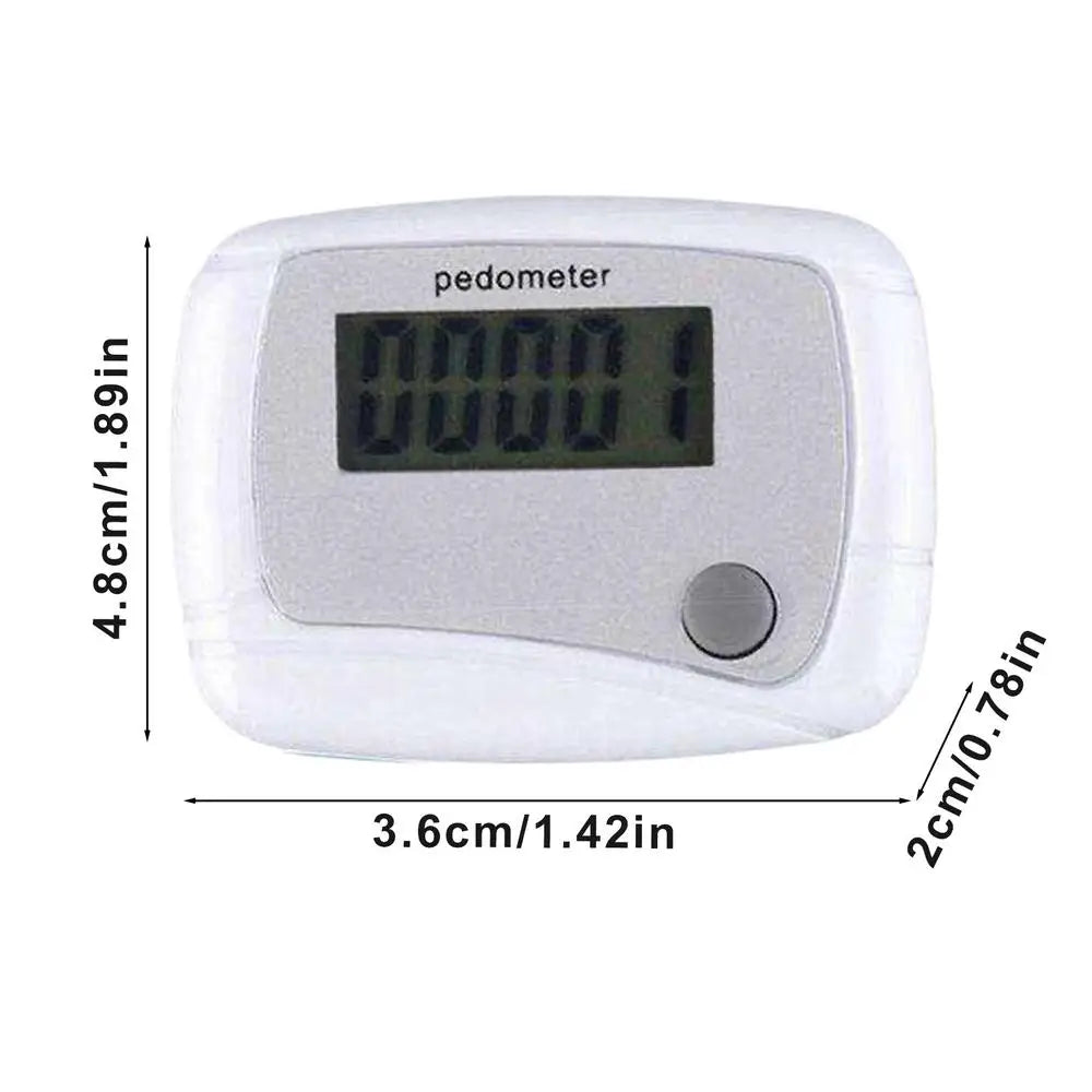 Clip-On Pedometer Step Counter for Walking, Running & Hiking Clip-On Pedometer Qme White
