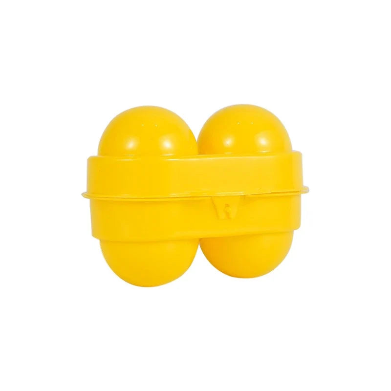 Yellow 2-Compartment Portable Egg Storage Box | Travel & Kitchen Egg Storage Box Qme Yellow