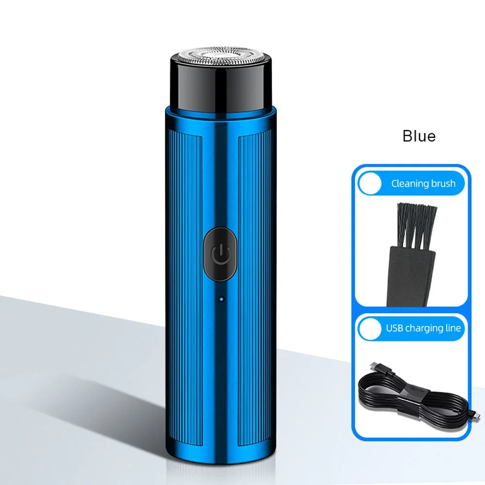 Qme Mini Portable Electric Shaver for Men – USB Rechargeable Portable Electric Shaver Qme Blue