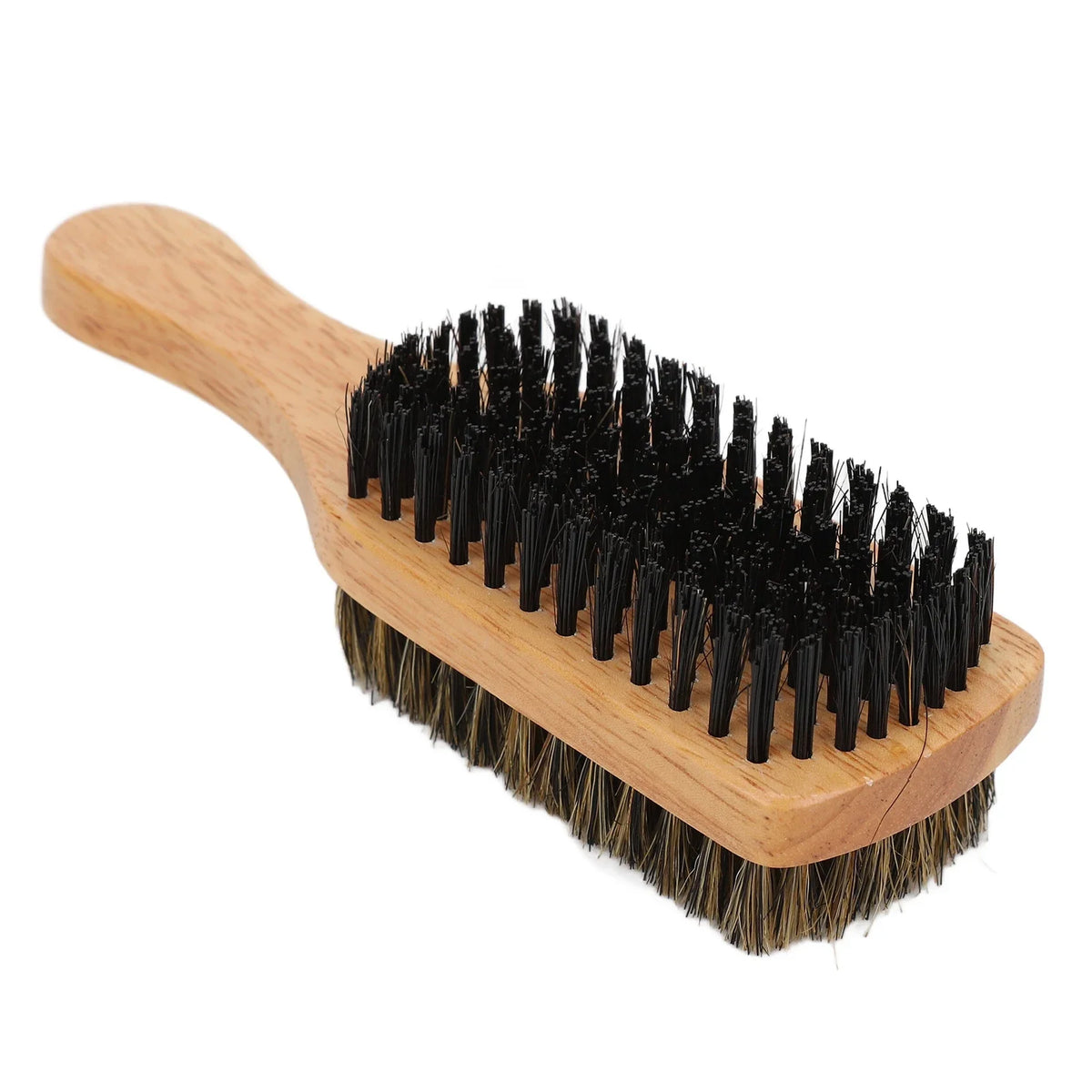Double-Sided Beard Brush | Rubber Wood Handle for Men Beard Brush Qme