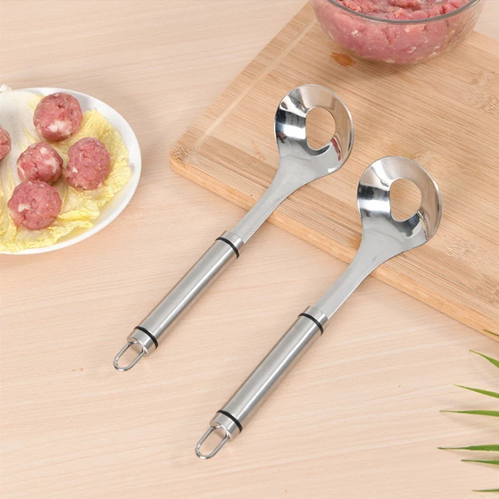 Stainless Steel Meatball Maker Spoon – Non-Stick Manual Scoop Meatball Maker Spoon Qme