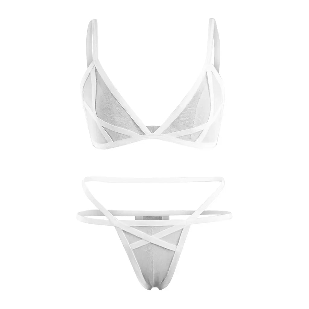 Ladies Mesh Suspender Bralette – Breathable Seamless Underwear Mesh Suspender Bralette Qme
