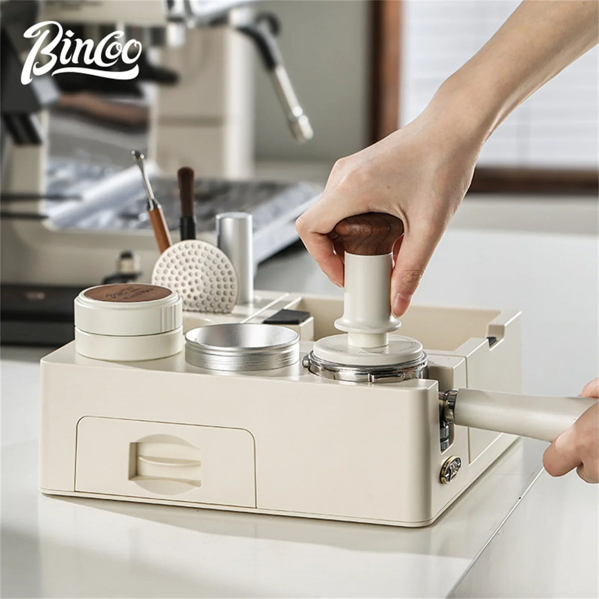 Bincoo 51–58mm Tamper Station & Portafilter Holder | Barista Kit Espresso Tamper Station Qst