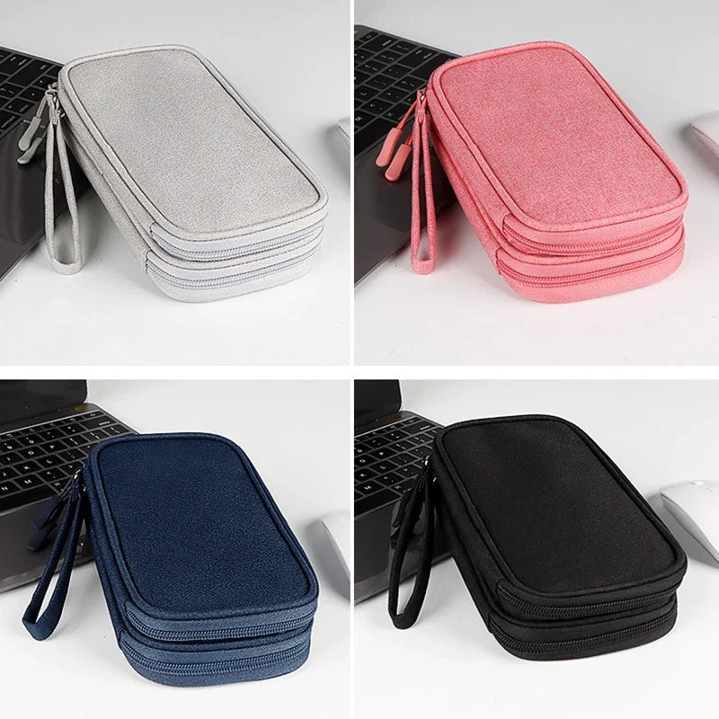 Portable Travel Electronics Organizer Bag – Multi-Layer Nylon Electronics Organizer Bag Qme