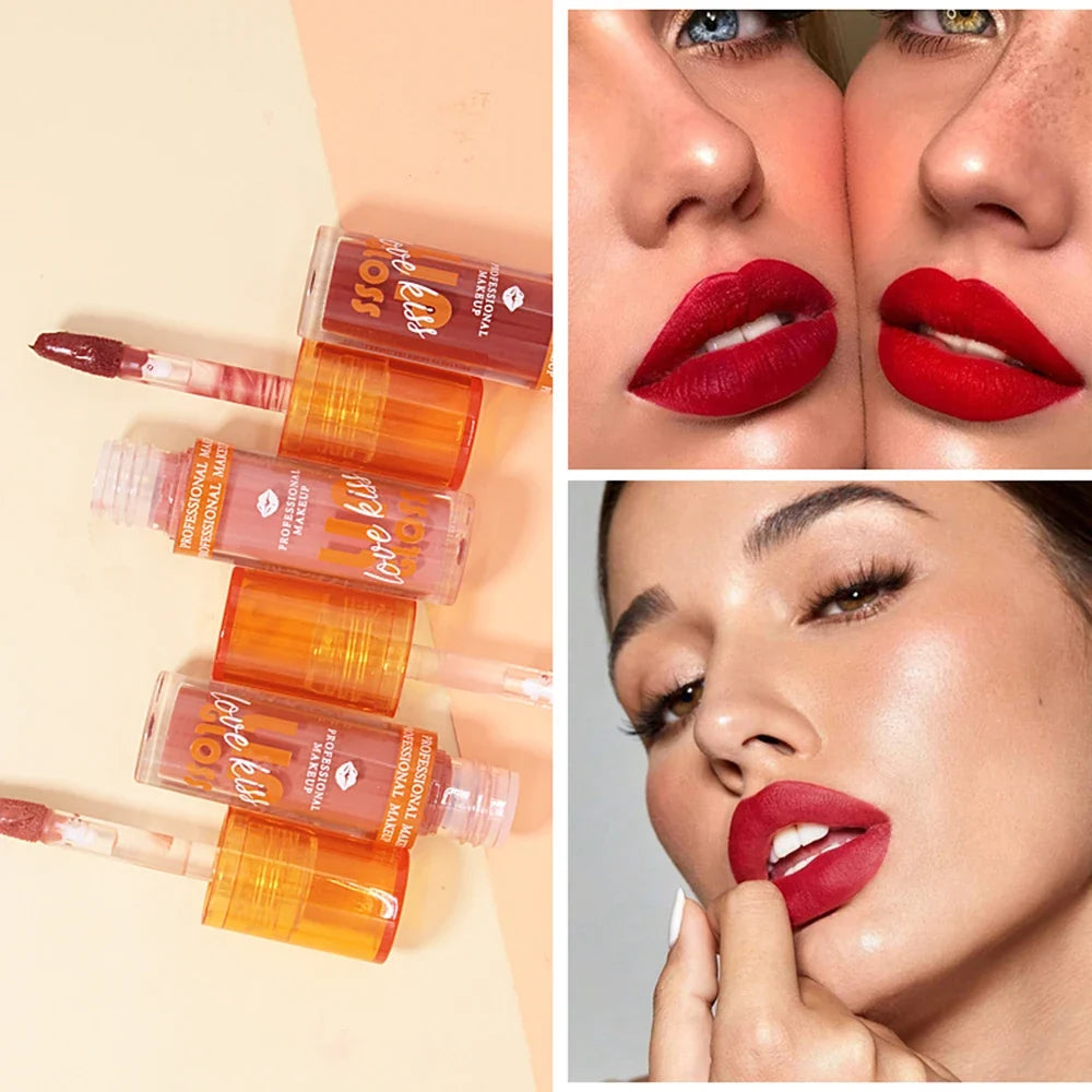 Matte Lip Gloss Berry Shades – Waterproof & Long-Lasting, 6 Colors Matte Lip Gloss Qme