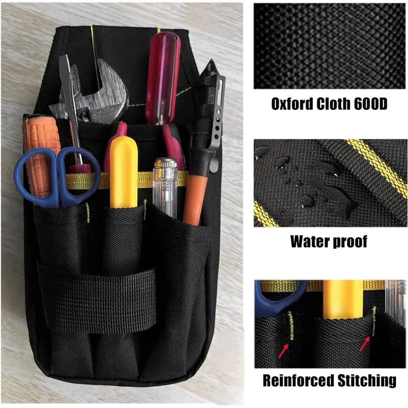 Multi-Pocket Tool Pouch with Belt Clip for Electricians Tool Pouch Qme