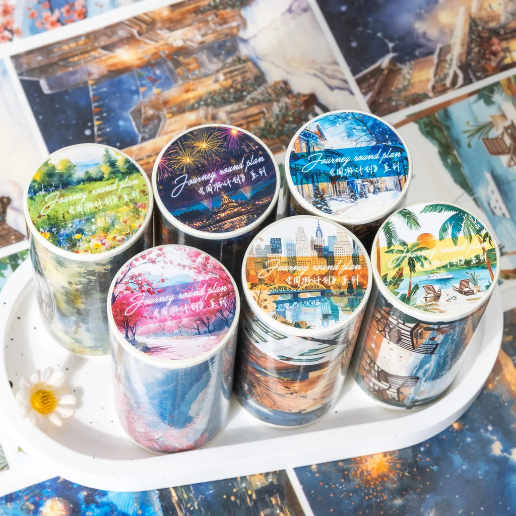 Landscape PET Tape 2M Roll – Scrapbooking & Junk Journal Decorative Craft Tape Qme