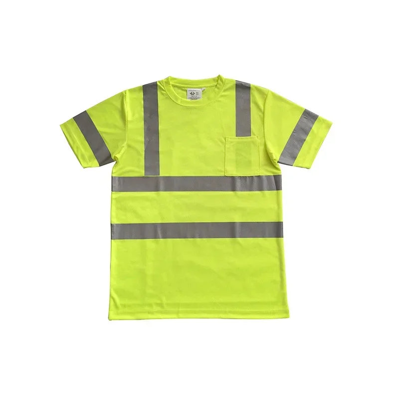 Men's Quick Dry Hi-Vis Reflective Safety Work T-Shirt Safety Work T-Shirt Qme