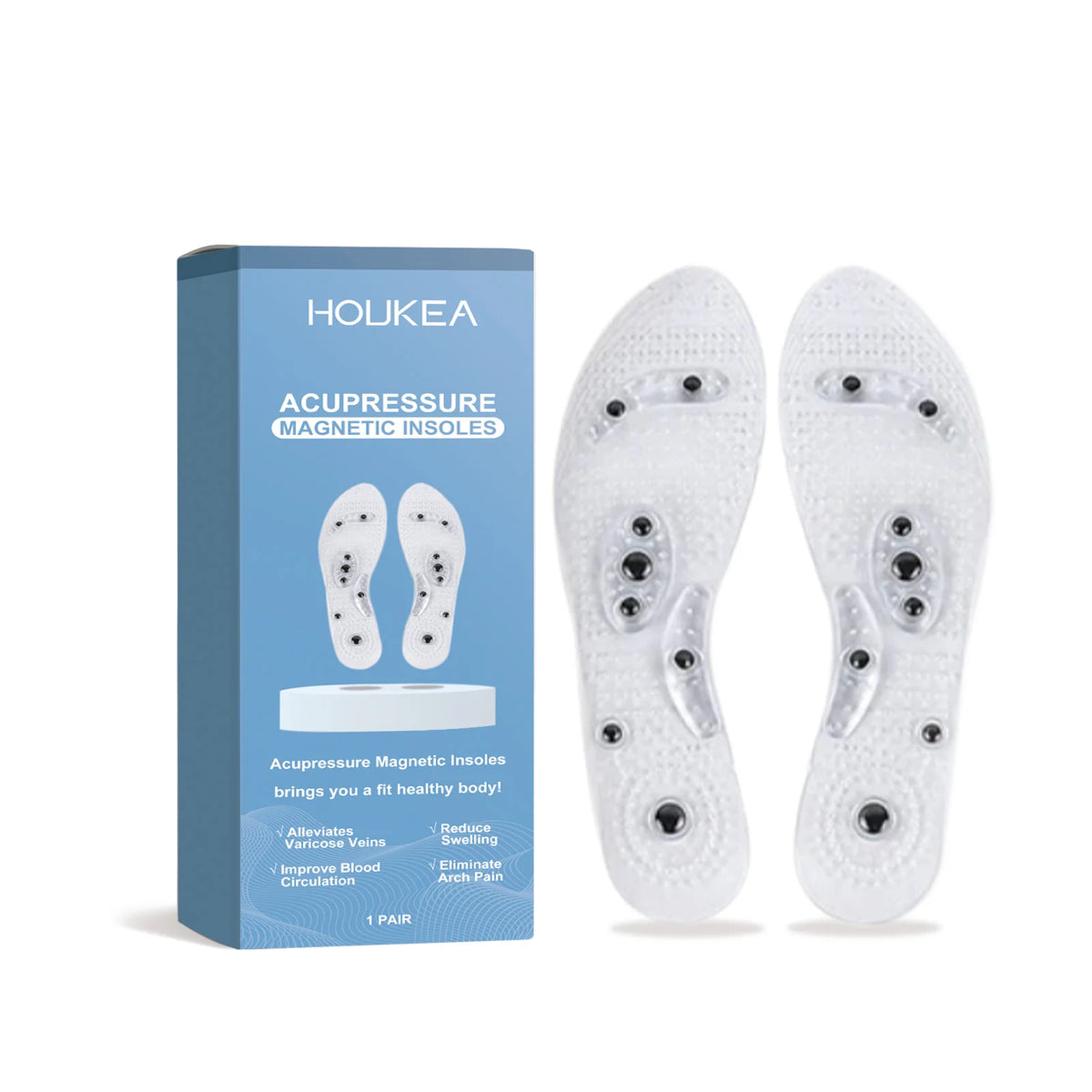 Acupressure Magnetic Insoles – Foot Massage Comfort Shoe Pads Acupressure Insoles Qst 1pair boxed
