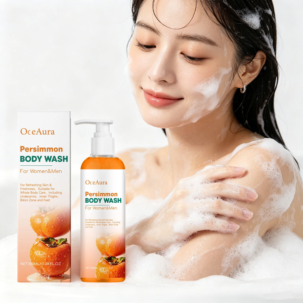 OceAura Persimmon Body Wash 100ml – Aloe Vera Shower Gel Body Wash Shower Gel Qst