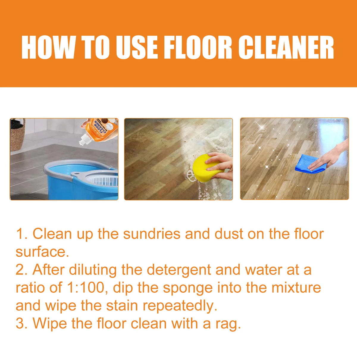 Multi-Surface Floor Cleaner – Polish & Brighten Wood & Tiles Floor Cleaner Qst