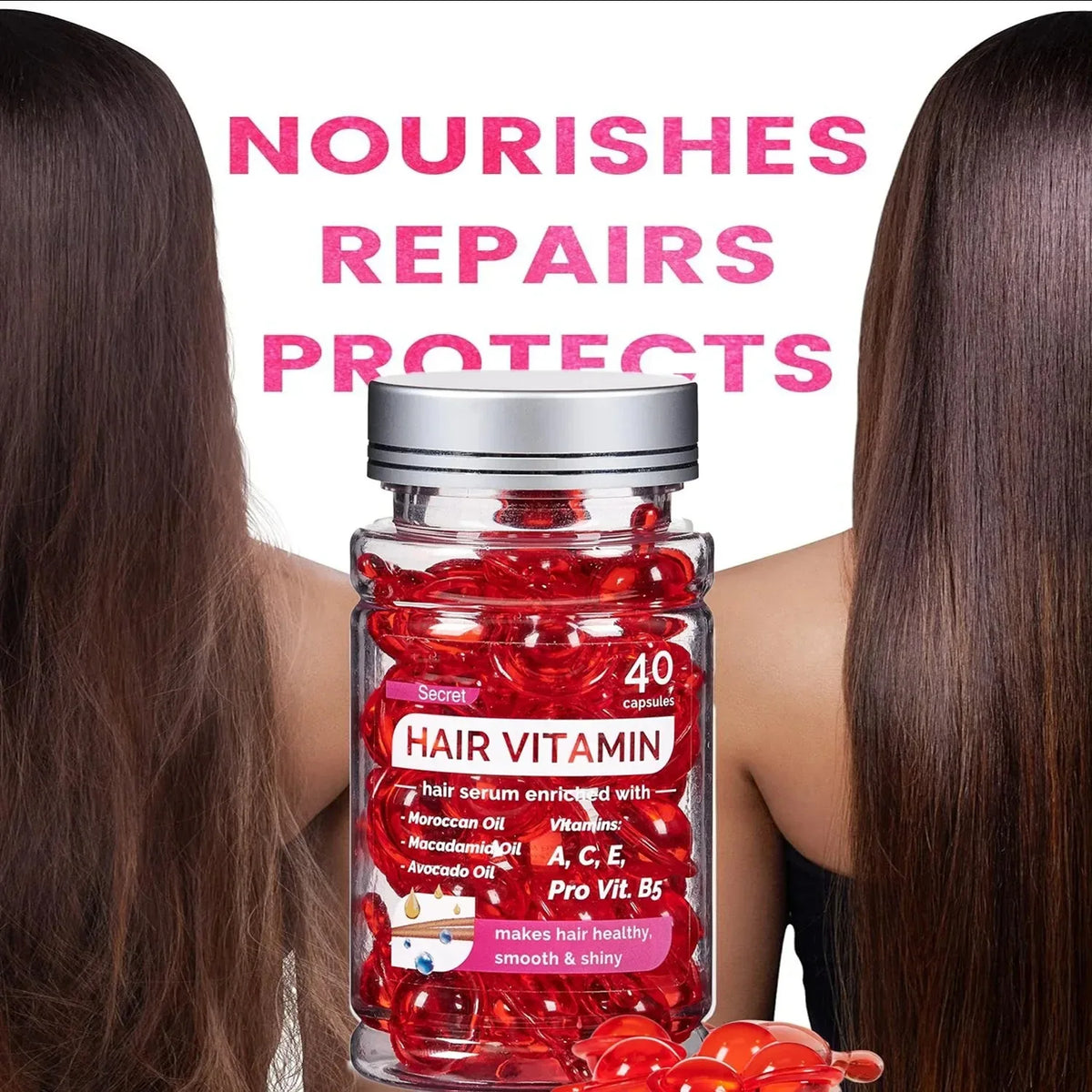 Moroccan Argan Vitamin Oil Hair Capsules – 40 ct | YOUNGCOME Hair Care Capsules Qst