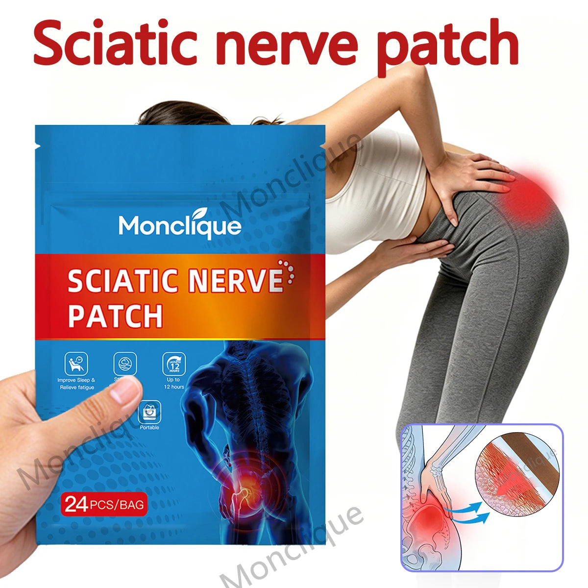 Hip & Lower Back Warming Massage Patch – Self-Adhesive Heating Pad Heating Massage Patch Qst