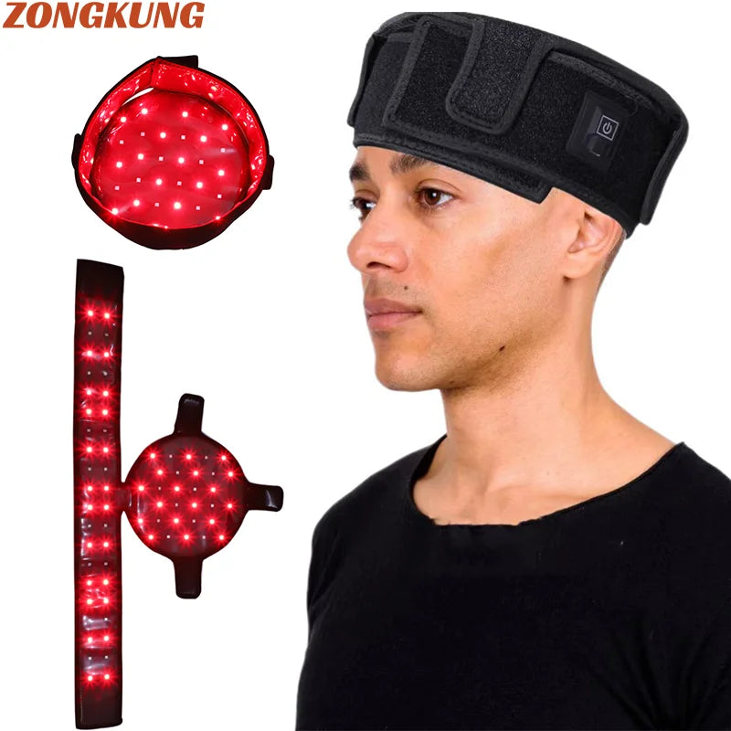 70-LED Red Light Therapy Hair Cap – 660nm & 850nm Growth LED Hair Growth Cap Qst