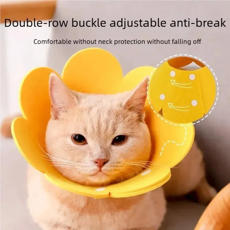 Soft Flower Pet Recovery Collar – Adjustable E-Collar for Cats & Dogs Pet Recovery Collar Qme