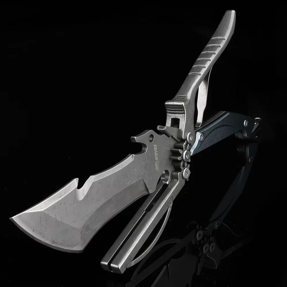 XUAN FENG Folding Outdoor Knife – 5CR13 Blade, Wood Handle Folding Outdoor Knife Qst