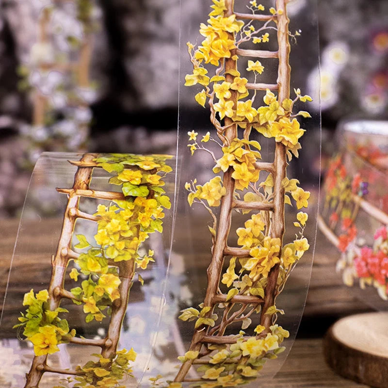 Washi Tape 2m Flower Garden Design | DIY Scrapbook Craft Decorative Washi Tape Qme