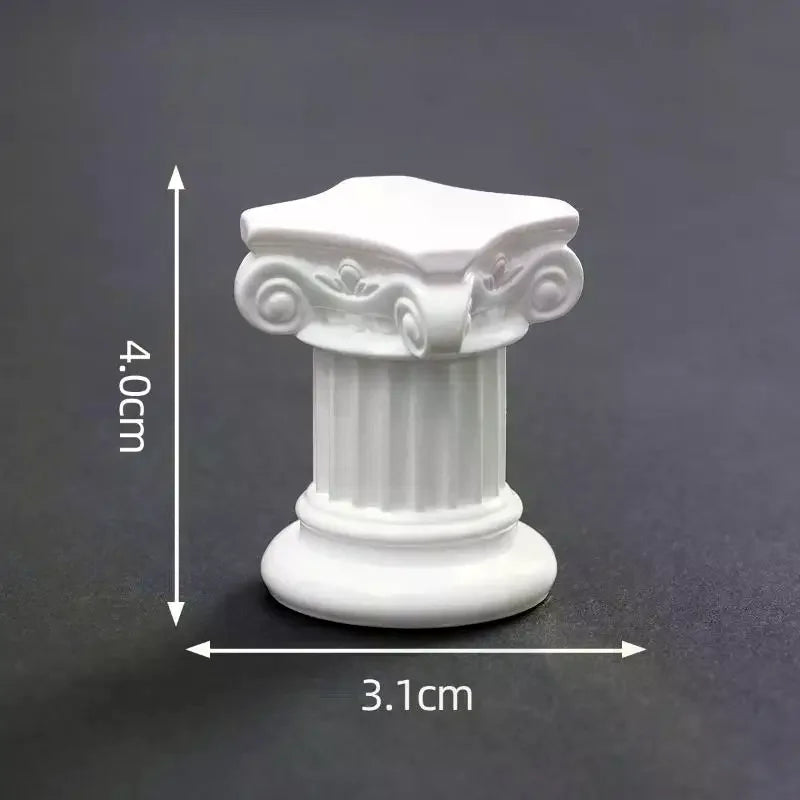 Greek Roman Column Pedestal Candlestick Stand Figurine Decorative Figurine Qme