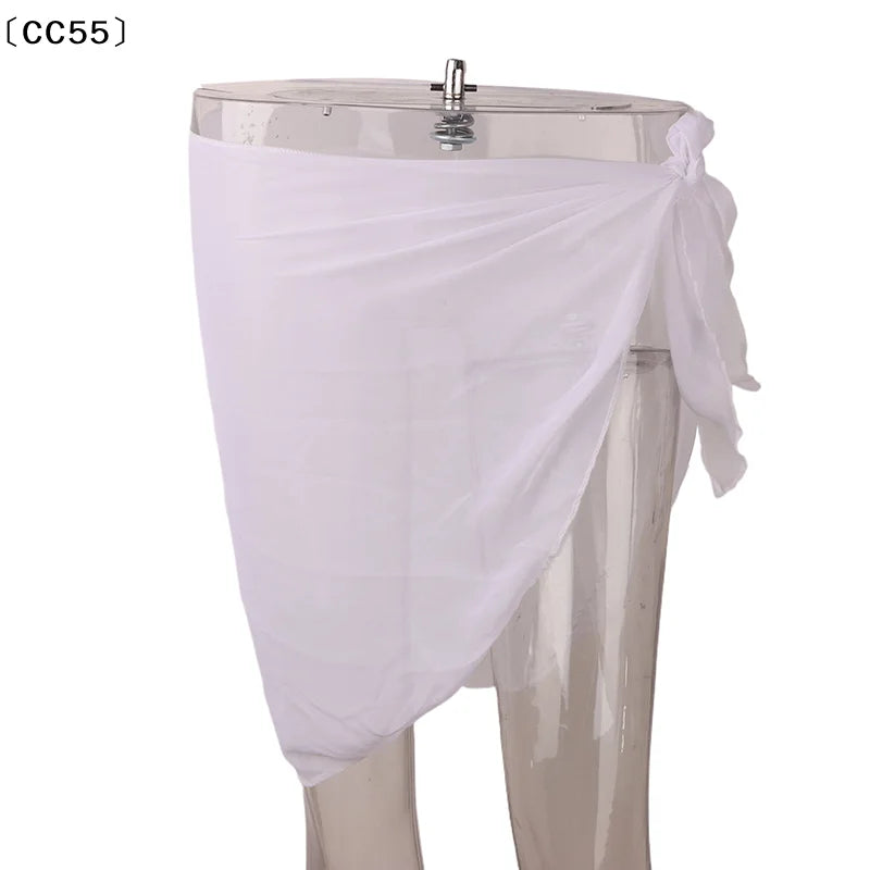 Chiffon Beach Sarong Wrap Skirt – Women's Swimwear Cover Up Swimwear Cover Up Qst