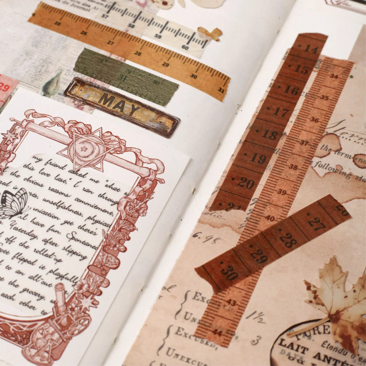 Vintage Measuring Tape Washi Tape – Journaling & Scrapbooking Decorative Washi Tape Qme