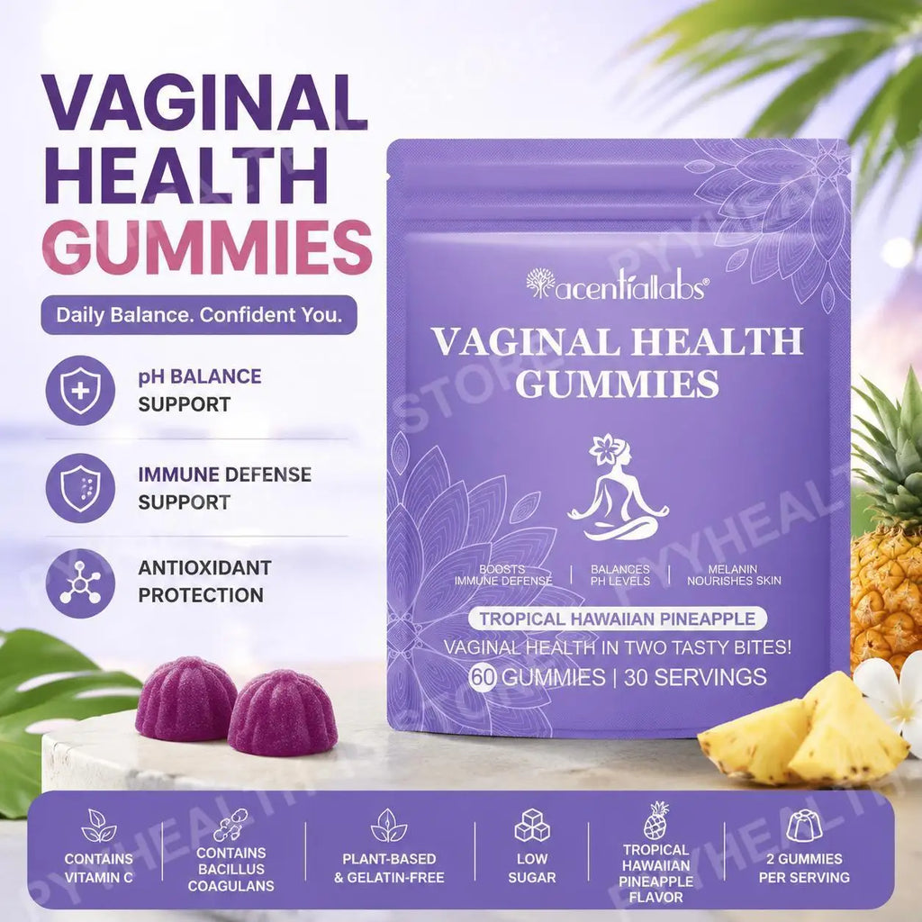 PH Balance Gummies – Vitamin C & Pineapple, Gelatin-Free 60ct Wellness Gummies Qst