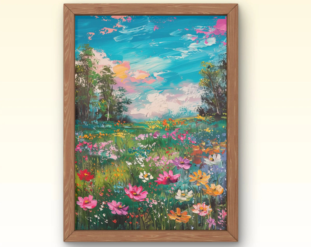 European Rural Scenery Canvas Print – Floral Wall Art Canvas Wall Art Qst